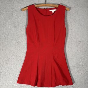 Boston Proper Tulip Peplum Top Women’s Size 8 Red Romantic Sexy Cocktail Posh